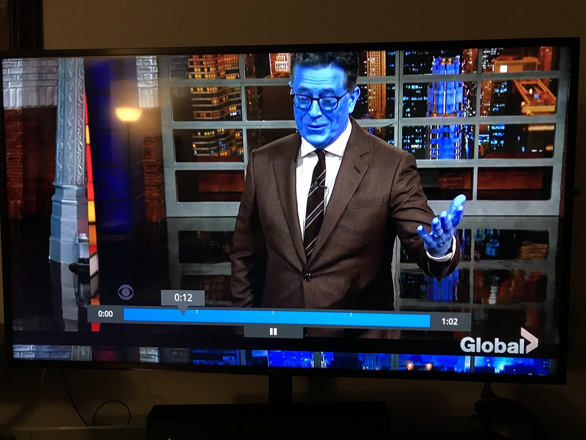 DarwinBedford's tweet image. What’s happening is more TV Interference Art, this time with Stephen Colbert.
#art #TVinterference  #Colbert