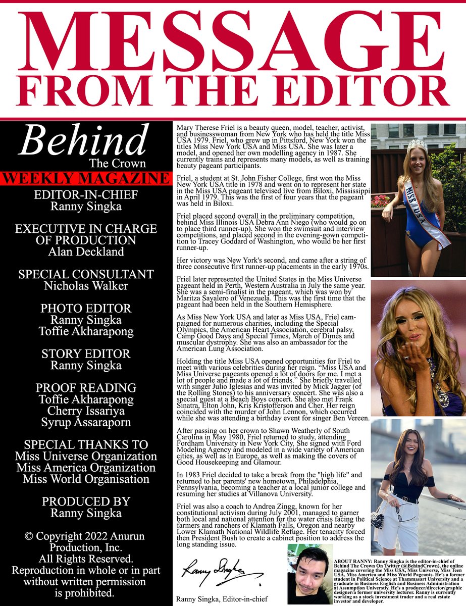 BehindCrown's tweet image. Behind The Crown Weekly Magazine 22nd issue premieres today Monday January 9, 2023!!! Read Message from the Editor by Ranny Singka!!!!