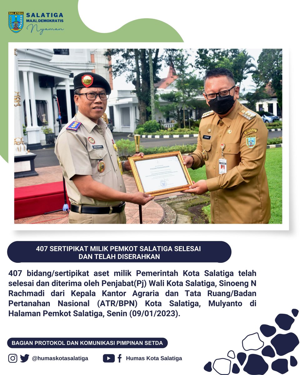 HumasSalatiga's tweet photo. @jokowi @ganjarpranowo @taj_yasinmz @Sinoeng69 #salatiga #ATRBPN #BPN #pjwalikota #sertipikat #aglonema #LHKPN https://t.co/wXruZeEow1