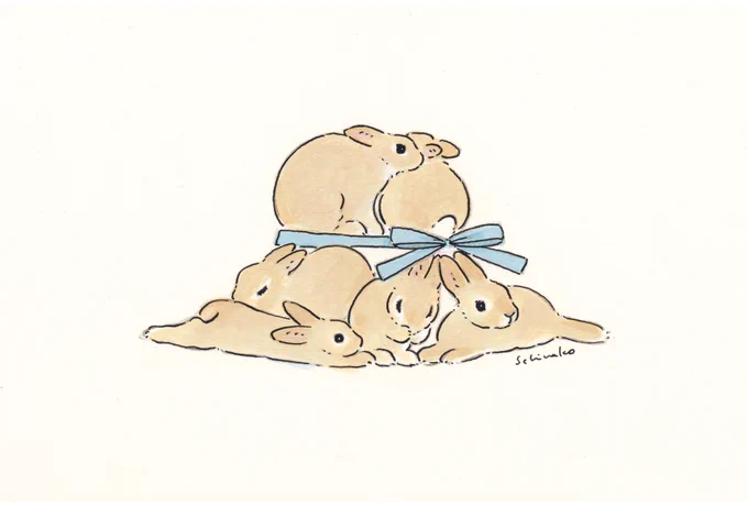 販売中の原画です。(オンラインからどなたでも申し込めます)展示は10日までなのでぜひ見にいらしてください#私のうさぎ展 #阪神百貨店 