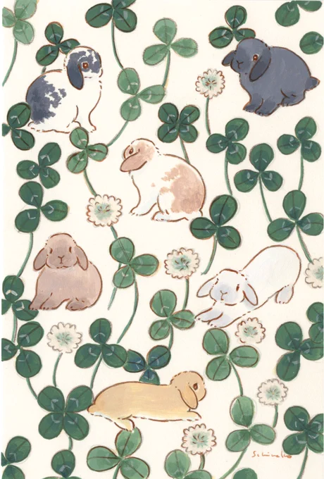 販売中の原画です。(オンラインからどなたでも申し込めます)展示は10日までなのでぜひ見にいらしてください#私のうさぎ展 #阪神百貨店 