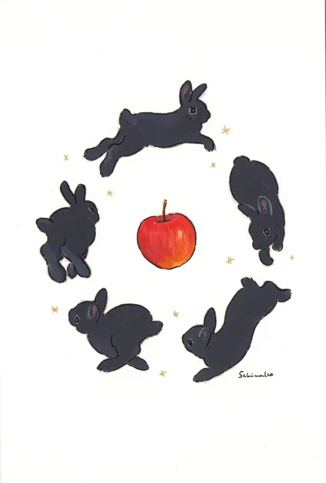 販売中の原画です。(オンラインからどなたでも申し込めます)展示は10日までなのでぜひ見にいらしてください#私のうさぎ展 #阪神百貨店 