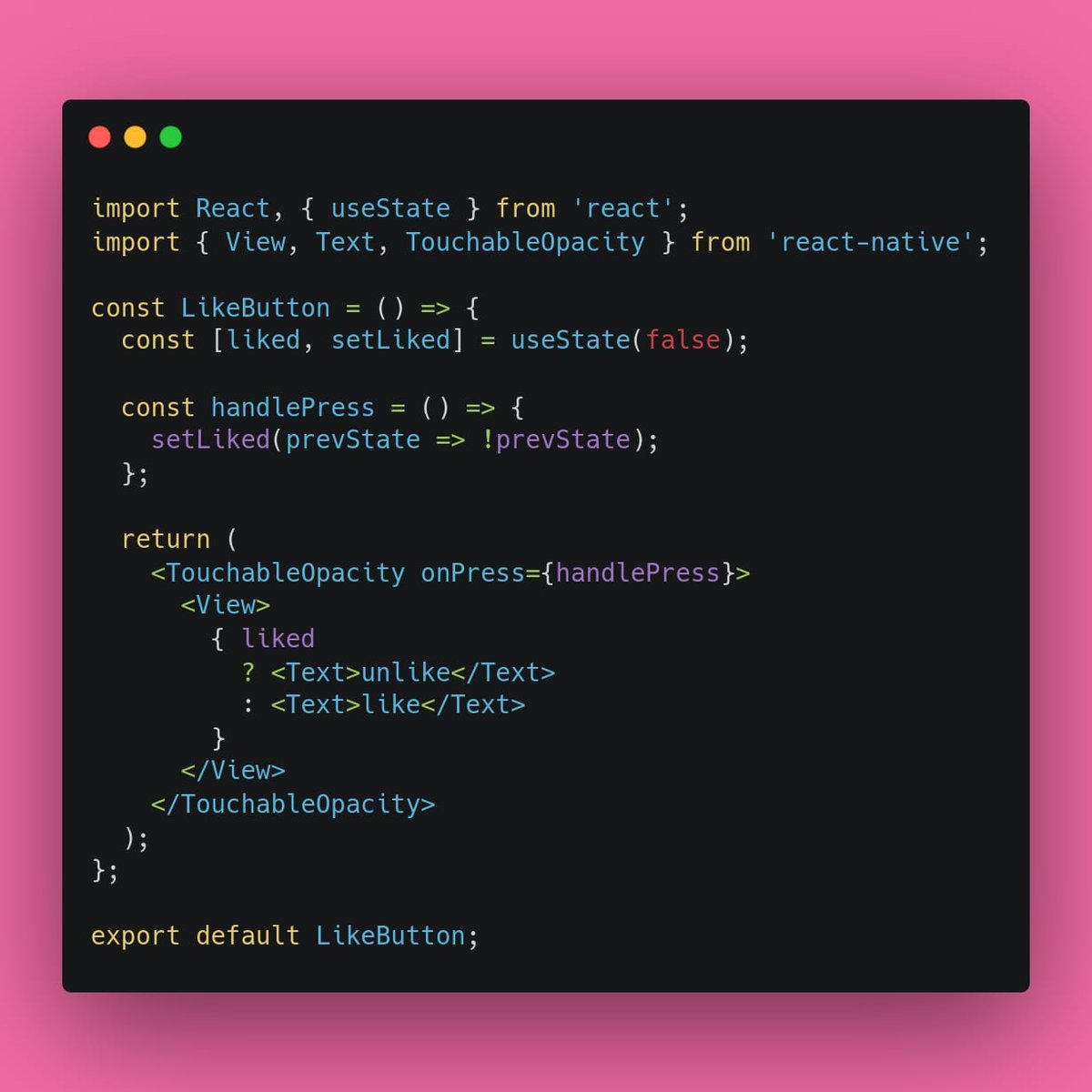 Rjb41803157's tweet photo. Like and dislike in react #Coding #Dev #react https://t.co/csRN91RgCp