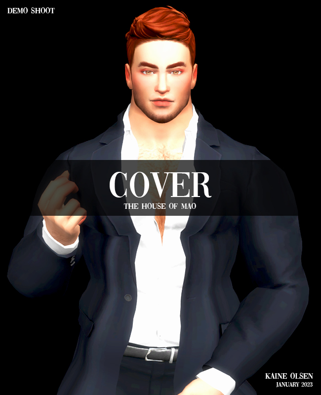 PtyMAO's tweet photo. COVER - Demo Shoot - by The House of MAO. I am back working with poses and here is the first demo for "FASHION COVER" photo shoot. Test #1. Model: Kaine Olsen. #PtyMAO #Sims4 #TS4 #Poses #Shoot1 https://t.co/ZK9hI1851E
