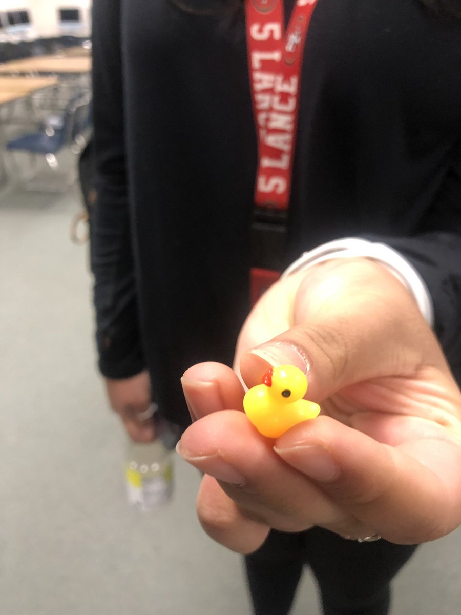DVHS_Counselors's tweet photo. DVHS students Natalie Rivas, Sarina Bhakta &amp; Darlene Mendoza were spreading joy Friday by handing out tiny ducks at school to random people. A security officer, Mrs. Julie @DVHSGoCenter &amp; Mrs. Rivera instantly smiled! @DVHSYISD @YISDCounseling @YsletaISD https://t.co/H8xgJzuSQG