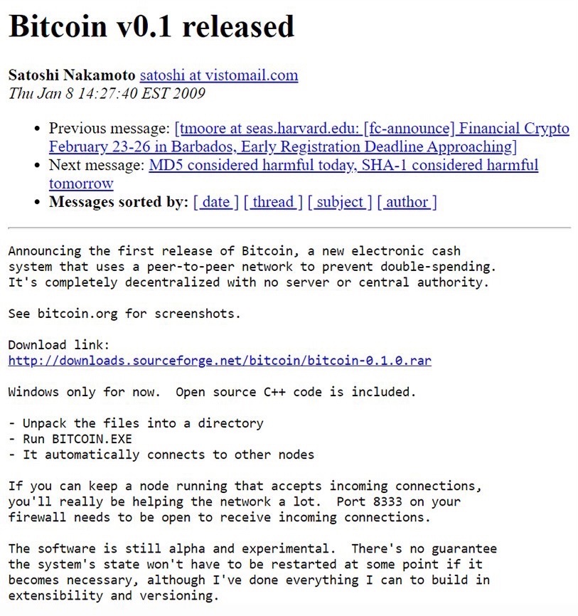 14 years ago today, Satoshi announced the 21 million #Bitcoin limit, and it has since been set forever. 🌏