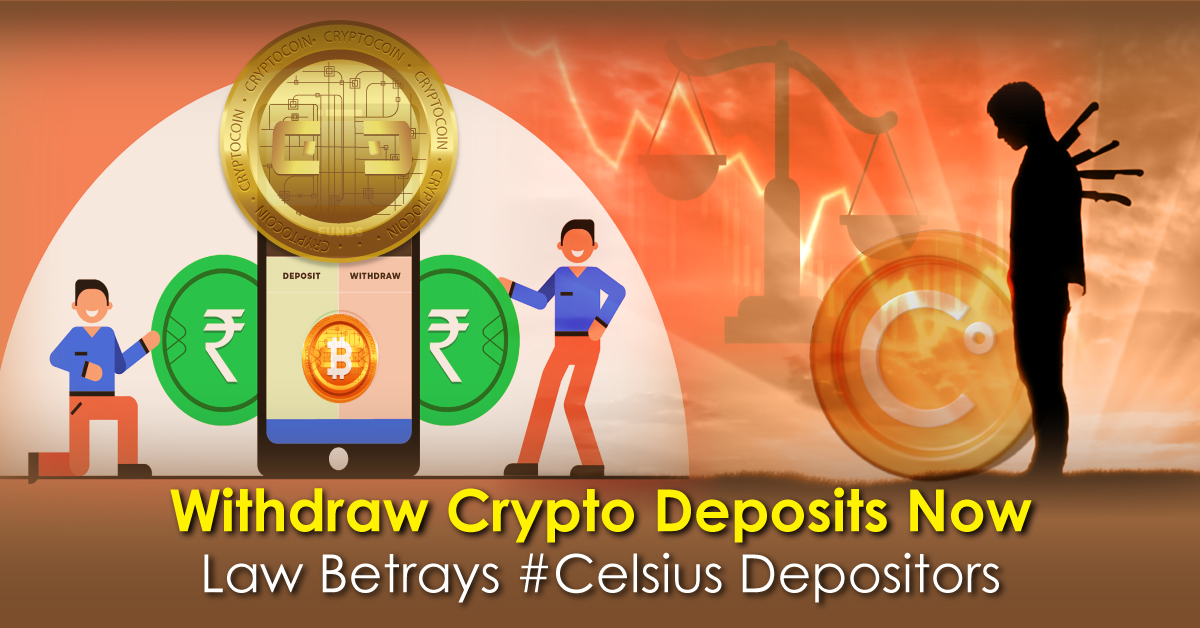 MorganJardin's tweet photo. After the law allows #Celsius to rob all the cryptocurrency deposits that it holds – it is time for investors to withdraw all their crypto deposits – from all crypto businesses. #CryptoInvestor #CryptoDeposit https://t.co/EYVIMYYELP