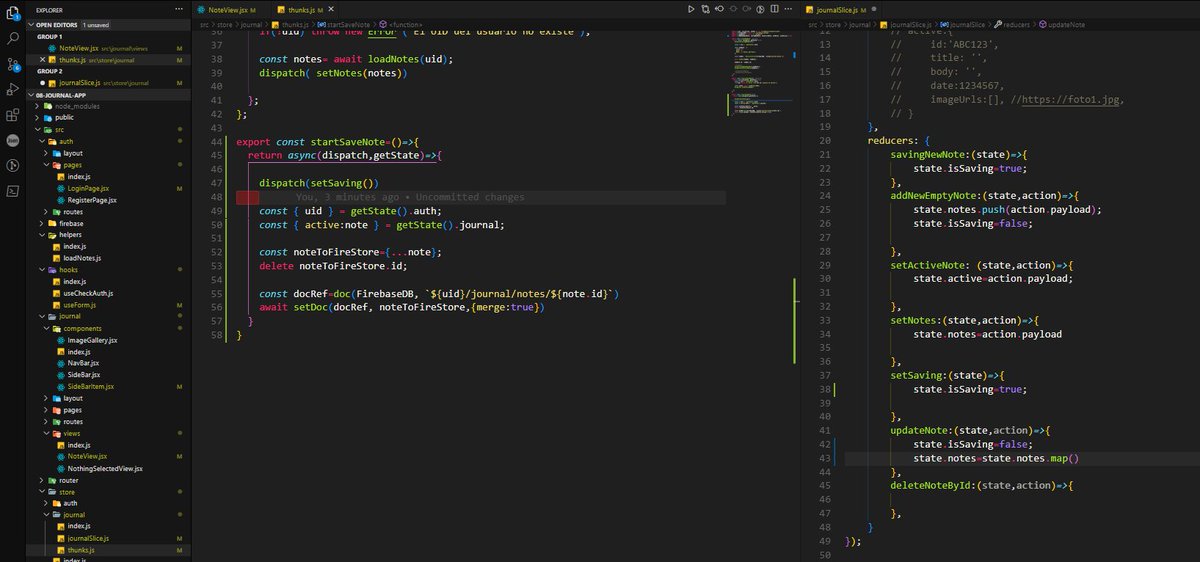 OrtgMarcelo's tweet photo. Día 226: #365daysofcode 

Agregando funcionalidades a las notas del JournalApp. Uso de Hooks y Thunks https://t.co/vTGCONuoa2