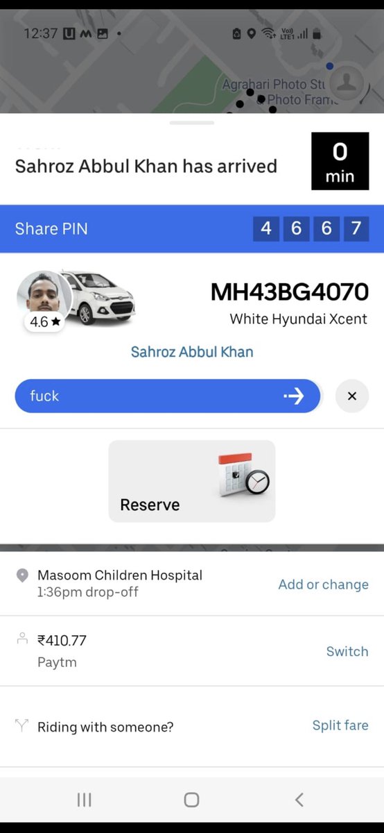 ramkumarmr's tweet photo. ⁦@CPMumbaiPolice⁩ ⁦@Uber_Support⁩ ⁦@UberIndia⁩ ⁦@CMOMaharashtra⁩ ⁦@Dev_Fadnavis⁩ ⁦@Navimumpolice⁩ ⁦@navimumbaicv⁩ This Uber was booked my wife &amp; look at the messages this Uber guy has sent . What kind of women safety r we talking about? https://t.co/A8Bimjj0uJ
