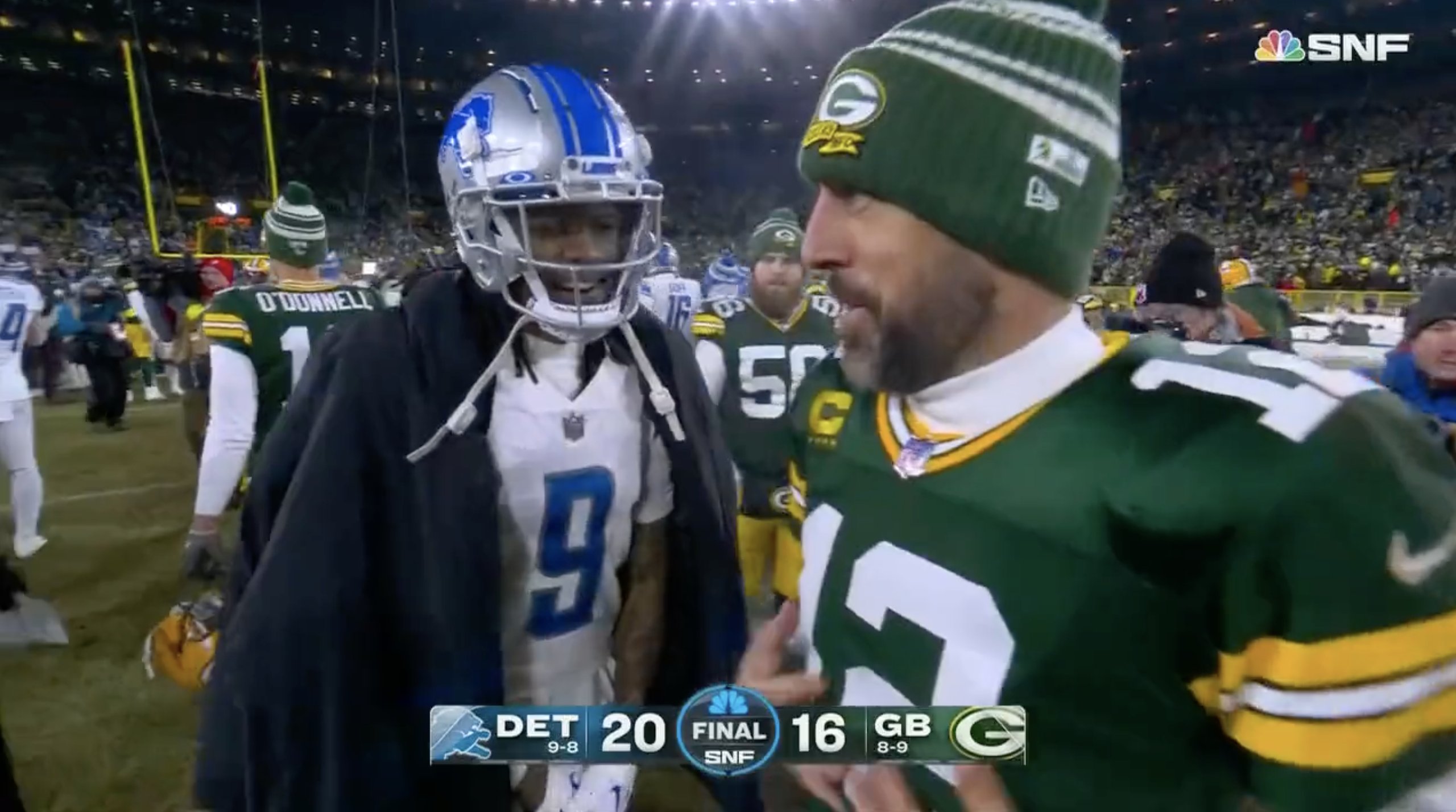 Aaron Rodgers rejects jersey swap after loss to Lions