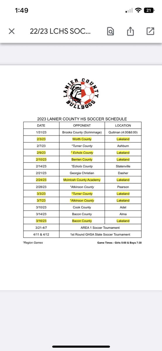 2023 season soccer schedule come out and support (small town big hearts)⚽️