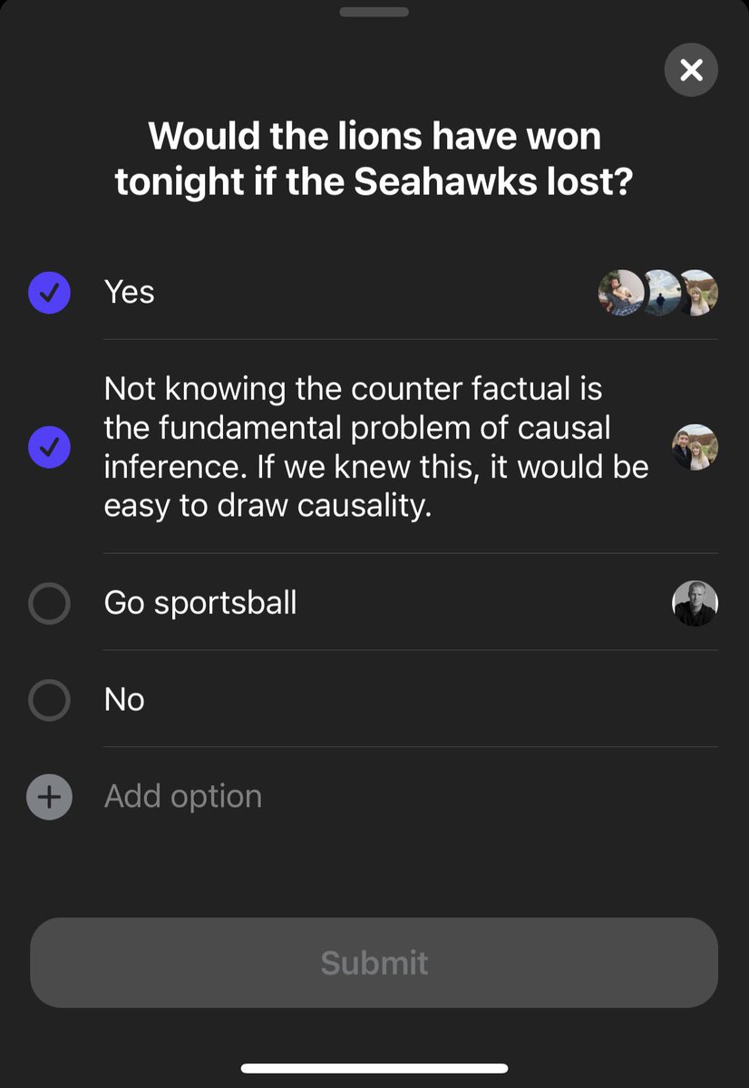 The important thing about polls is getting the right answer. #Causality