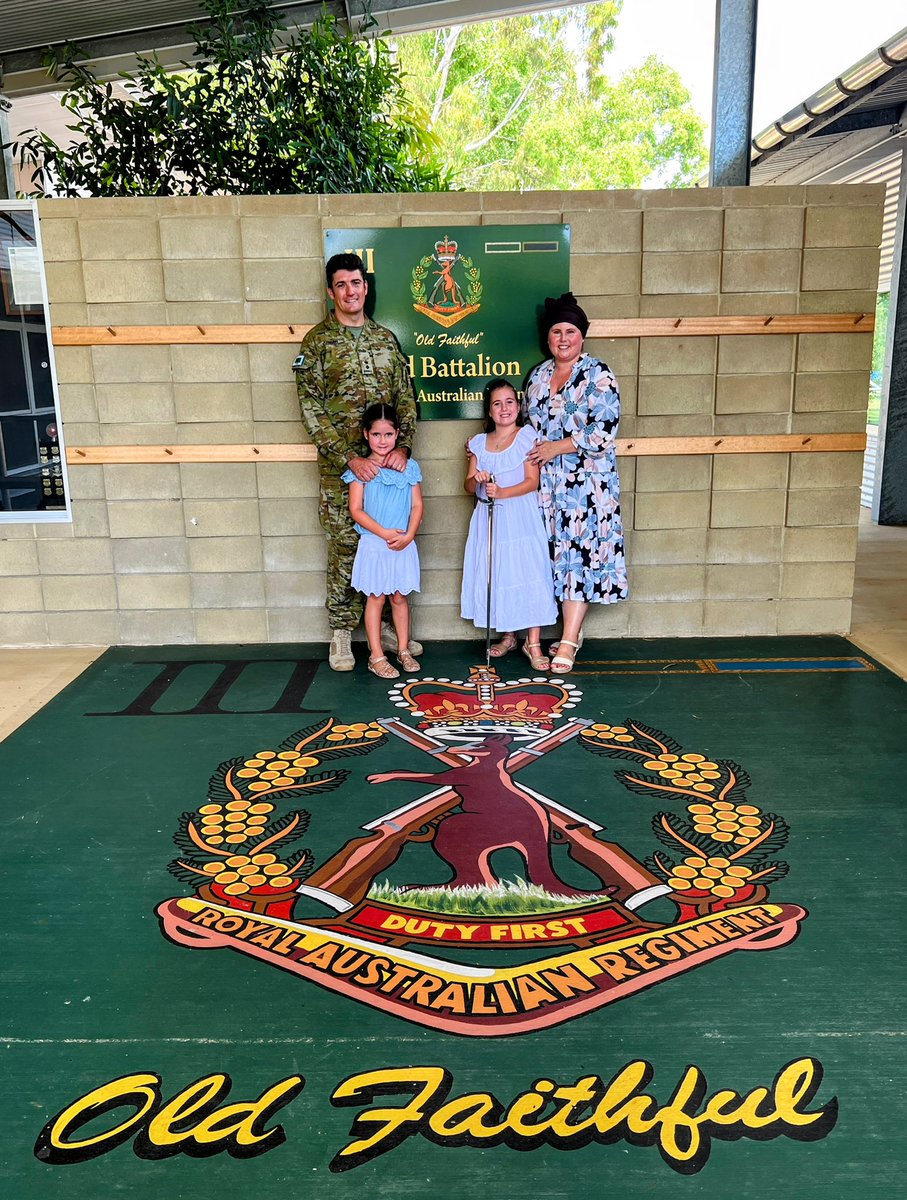 ChesterfieldO5's tweet image. Today I handed over as Commanding Officer of 3rd Battalion, The Royal Australian Regiment ‘Old Faithful’. It’s been an honour to lead @AustralianArmy soldiers of 3 RAR.

It’s time now to support my beautiful wife and kids as we battle breast cancer together.

K9 out.

#DutyFirst