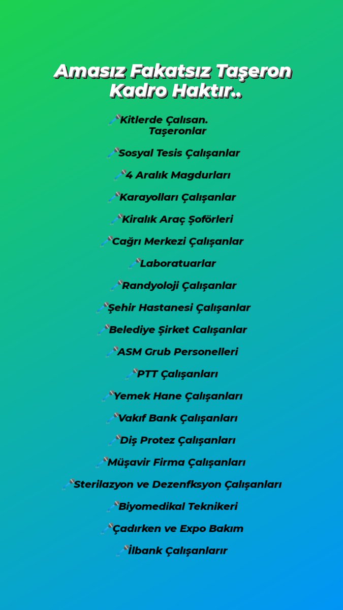 Amasız Fakatsiz lakinsiz Top yekun Bütün Taşeron Mağdur Kalmadan Bitirilsin <a href="/vedatbilgn/">Vedat Bilgin</a> <a href="/akbasogluemin/">Av. M.Emin AKBAŞOĞLU 🇹🇷</a> <a href="/RTErdogan/">Recep Tayyip Erdoğan</a> <a href="/tcbestepe/">T.C. Cumhurbaşkanlığı</a> <a href="/dbdevletbahceli/">Devlet Bahçeli</a> <a href="/MKalayci42/">Mustafa Kalaycı</a> <a href="/MhpTbmmGrubu/">MHP TBMM Grubu #MHP</a> <a href="/fethigurer/">Ömer Fethi Gürer</a> <a href="/sgirgin48tbmm/">Süleyman Girgin</a> @Av_Burcu03 <a href="/avukatayhanerel/">Ayhan EREL</a> <a href="/fuatoktay/">Fuat Oktay</a> <a href="/omerrcelik/">Ömer Çelik</a> <a href="/NumanKurtulmus/">Numan Kurtulmuş</a> <a href="/Hayati_Yazici/">Hayati Yazıcı</a>