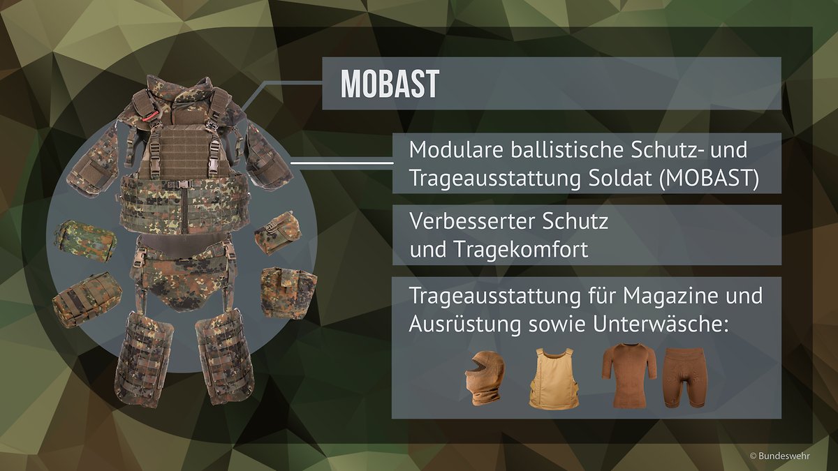 Deutsches_Heer's tweet photo. #MOBAST: Das neue Schutzwestensystem ist flexibel & modern. Es ist modular aufgebaut und lässt sich vielfach erweitern – um für jeden Einsatz gerüstet zu sein. Bis Ende 2025 sollen alle #Soldatinnen & #Soldaten voll ausgestattet sein. Für ein starkes #Heer in der #LVBV. https://t.co/rM1jHn1sxw