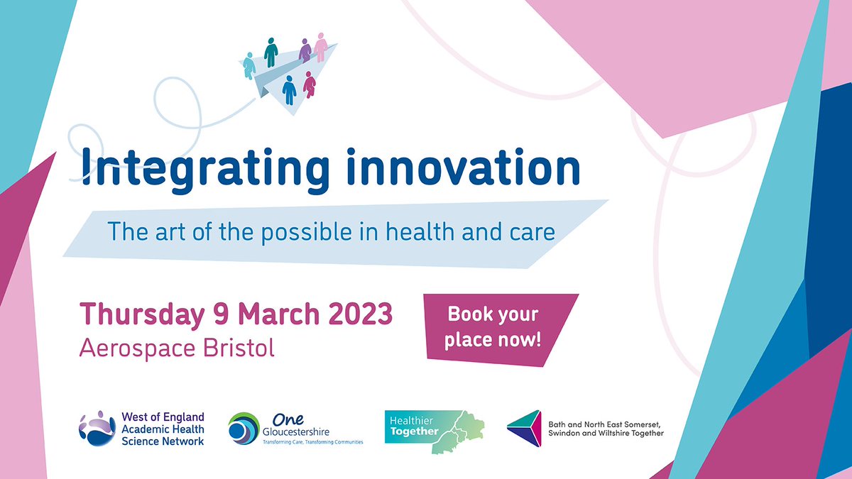 Interested in how innovation & innovative thinking can help improve health outcomes and tackle inequalities in the West of England? Join us at our #IntegratingInnovation conference on 9 March, in partnership with @HTBNSSG @BSW_Together & @One_Glos events.weahsn.net/IntegratingInn…