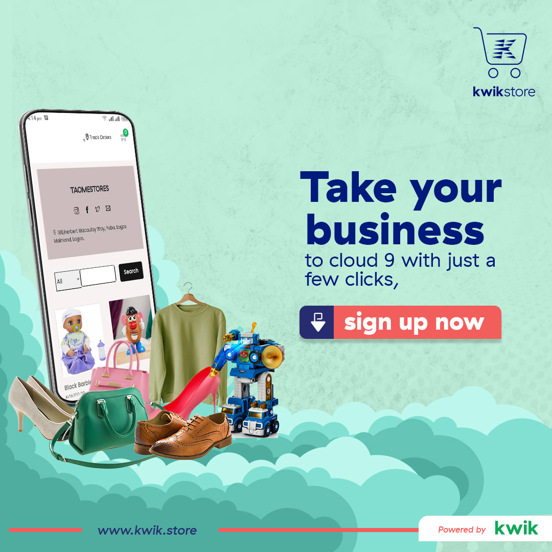 GetKwikStore's tweet photo. Ensure that you link your social media pages with Kwikstore and share your URL.; your business will surely be in cloud nine by the time you are done. ​

#kwikstore #ecommerce #onlineshopping #onlineseller #sellonlineforfree https://t.co/6TYrrrOMJk