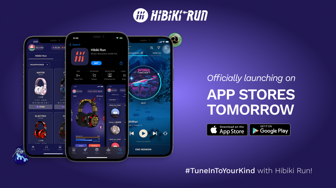 The Hibiki Run Official App launches tomorrow on the App Store &amp; Google Play ! 🎉👾

A proud moment for us at the Hibiki Run Team. We’re grateful for everyone that’s supported us through all this!

Download the app on your app store! 📲📢 

#HibikiRun #HibikiRunners #appstore