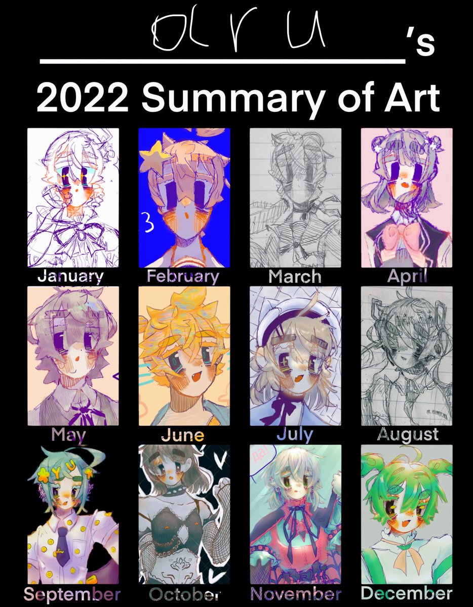 aru_yi's tweet photo. SUPER LATE FIR THIS BUT 2022 SUMMARY #2022art #art https://t.co/yG7iYZWeQ8