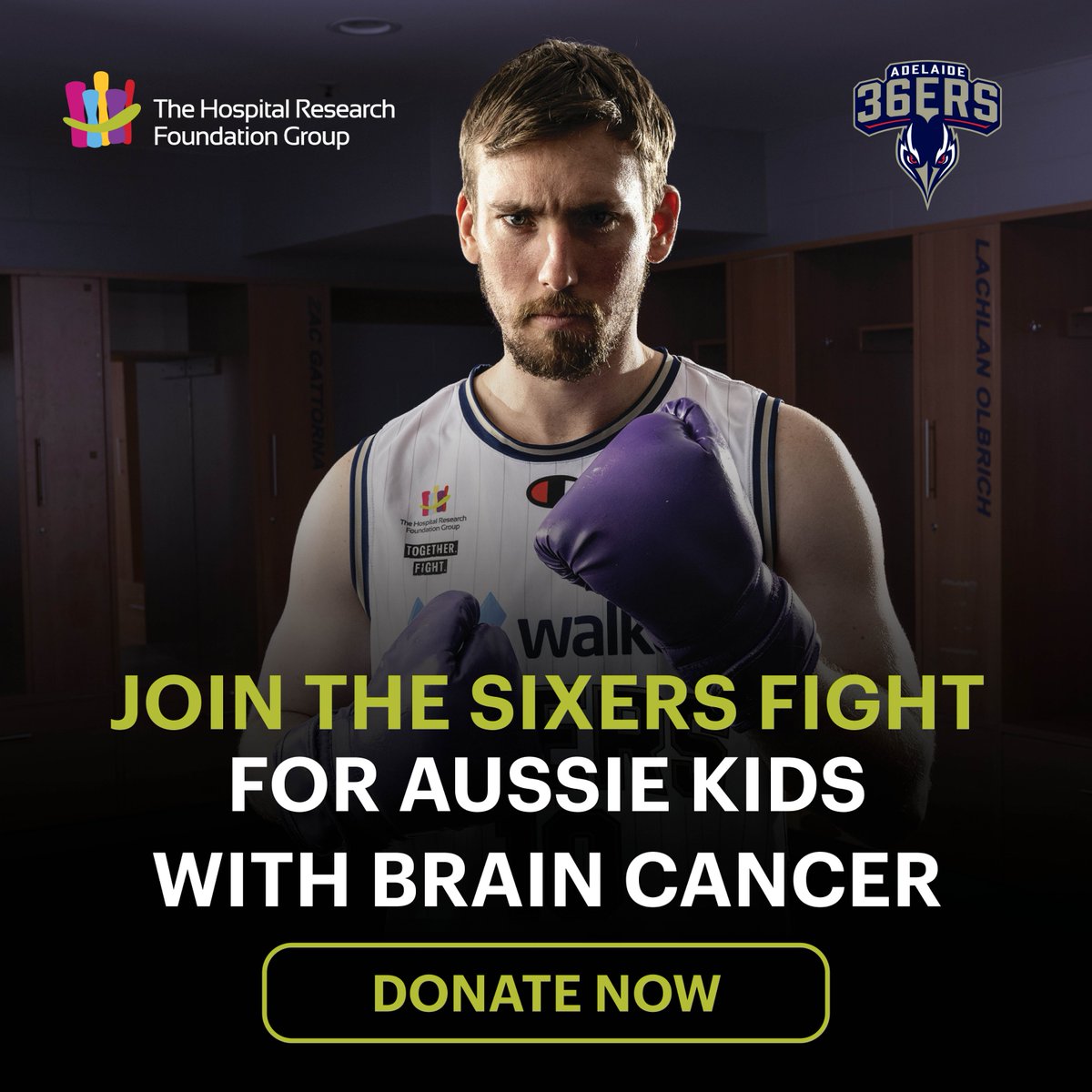 hosp_research's tweet photo. The @Adelaide36ers are fighting for Aussie kids with brain cancer and need your help raising $10,000 before their next home game on 21st January 🏀

Join the Sixers Fight today: https://t.co/pQYVSK6xTk

#TogetherFight #SixersFight #ChildhoodBrainCancer https://t.co/ScfPDwuKG8