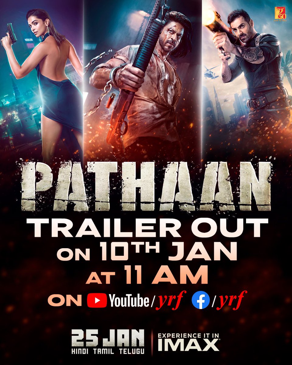iamsrk's tweet photo. Thank u for waiting….ab Pathaan ki mehfil mein aa jao….#PathaanTrailer out TOMORROW at 11 AM! 
Hindi - https://t.co/sNPeRLR5p5
Telugu - https://t.co/istxh0xDhL
Tamil - https://t.co/rb9KKDB0Iw https://t.co/fMAvtE9fh8