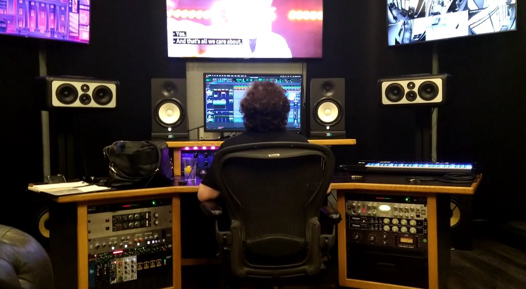 StephenEPearcy's tweet photo. SEPearcy and @ronmancuso at @Studio77lv put on the producer (and singer guy) hats today. Photos courtesy @misstruthadare #kristiadair ❤️‍🔥2023 Next! #legacy #tba #projectEP https://t.co/v9eVeDcXpV