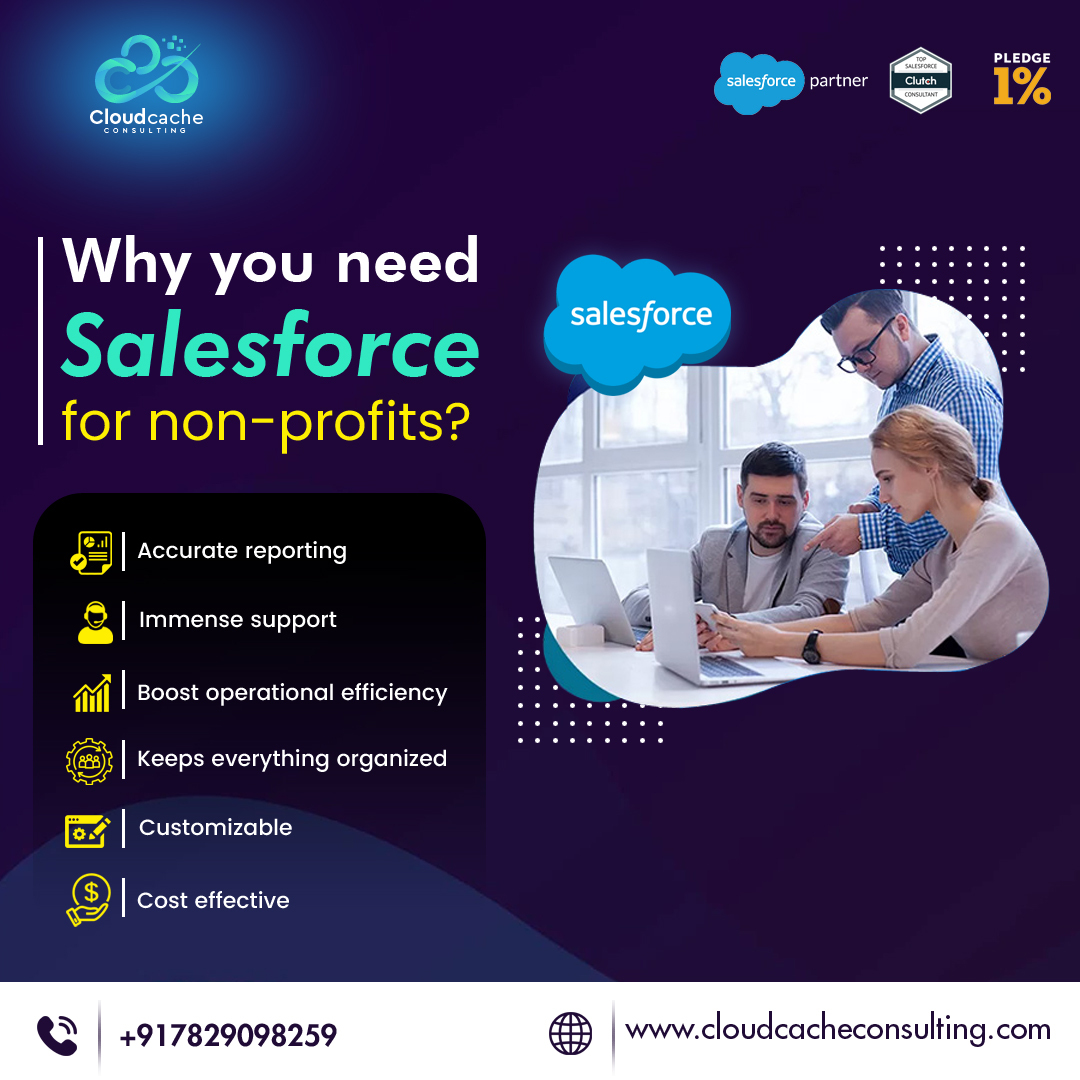 Cloudcachecon's tweet image. #SalesforceNonProfit makes it easier to manage donor relationships and streamline your nonprofit&apos;s operations.

Visit Us: bit.ly/3WTrrNa
Call Us @ +91-7829098259
Contact Us: bit.ly/3DQVyww

#NonprofitCloud #nonprofitorganization
#CloudcacheConsulting #Cloudcache
