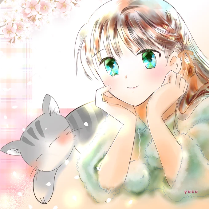 #新春私の作品広まれ祭り花とか女の子とか、描いてますー 