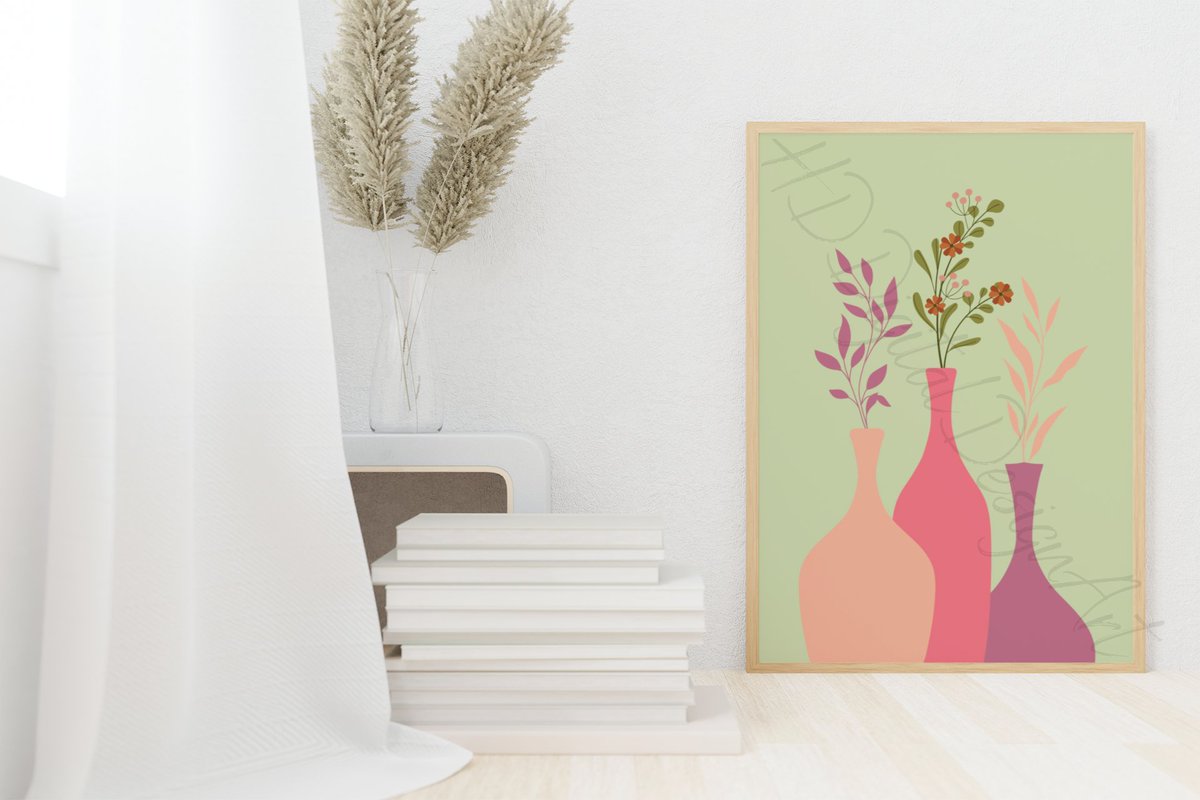 HDDigitalDesign's tweet image. Most recent listing Simplistic three single flowers vase art print digital download, link in bio 😉