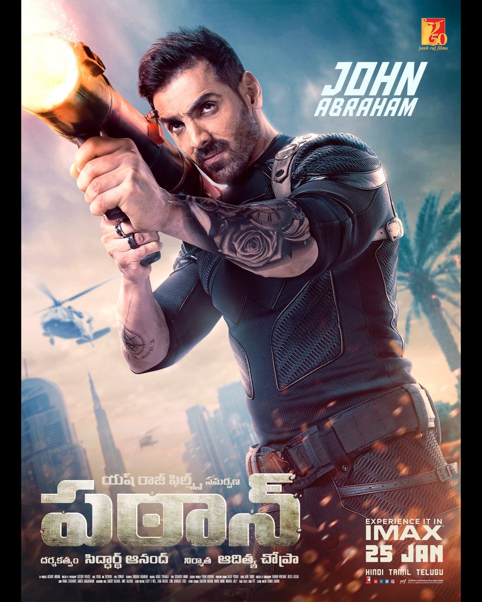 TheJohnAbraham's tweet photo. Chilling like a villain 😎 #PathaanTrailer dropping tomorrow at 11 AM! 

Hindi: https://t.co/WwMaC7l0yY

Telugu: https://t.co/ctIax5n2tP

Tamil: https://t.co/YzYLCIRuc2 https://t.co/dSdrNpNwJ1