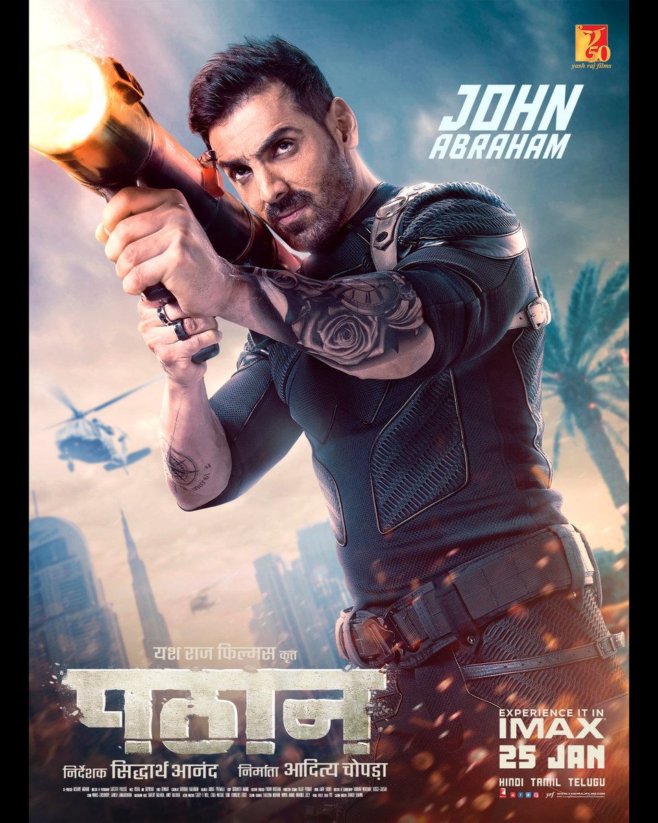 TheJohnAbraham's tweet photo. Chilling like a villain 😎 #PathaanTrailer dropping tomorrow at 11 AM! 

Hindi: https://t.co/WwMaC7l0yY

Telugu: https://t.co/ctIax5n2tP

Tamil: https://t.co/YzYLCIRuc2 https://t.co/dSdrNpNwJ1