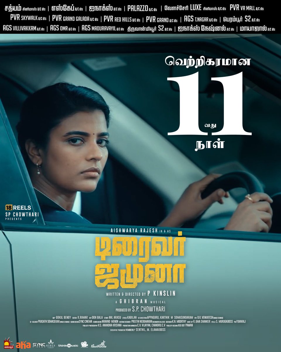 #DriverJamuna enters Day 11

#DriverJamunaRunningSuccessfully

@aishu_dil @kinslin @SPChowdhary3 @18Reels_ @GhibranOfficial @gokulbenoy #AnlArasu #RRamar @ThatsKMS @reddotdzign1 @Synccinema @knackstudios_ @ahatamil @thinkmusicindia @gobeatroute @proyuvraaj #KollywoodCinima