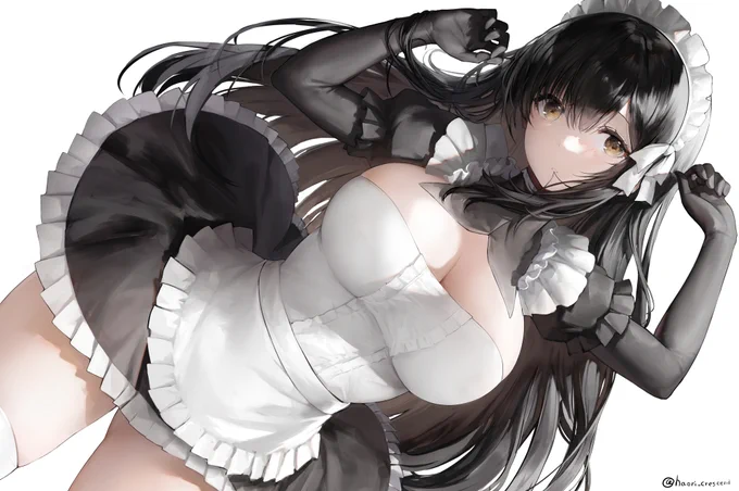 pixivFANBOXで黒髪メイドちゃん2022高解像度を公開しました!  
