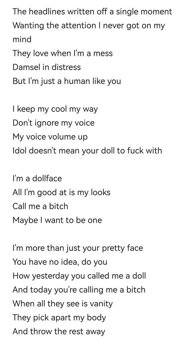 joe on Twitter "HUH YUNJIN I ≠ DOLL English Lyrics"