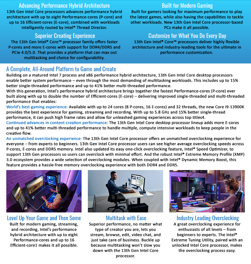 FrontosaSA's tweet image. Ascend leaderboards, create worlds, and crunch numbers—all at once. Get next-generation performance for everything you do with the 13th Gen Intel® Core™ processors. Available on our website!

Link: frontosa.co.za

#intel #coreprocessor #13thGen #intelcore