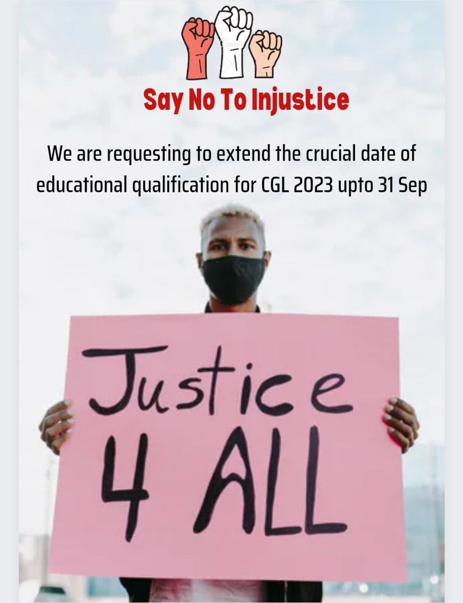 dchahar1806's tweet photo. #JusticeForFinalYearStudents_CGL23
Please SSC do justice to us...
Don't waste our one precious year of life
@DoPTGoI @DrJitendraSingh @narendramodi @NikhilGuptaID @abhinaymaths @Abhinav_Pan @GaganPratapMath @RaMoSirOfficial @PMOIndia @RbeJain https://t.co/EOiftASsOi
