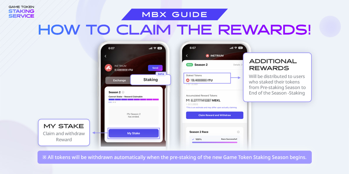 MARBLEXofficial's tweet photo. Dear MARBLERS💜
 
Today we have prepared the guide on How to Claim Rewards: Season 2🔥
 
Find out more about ‘ADDITIONAL REWARDS’🔥
 
[How to claim Game Token Staking: Season 2] Guide Part 2
👉 https://t.co/lU0nEU2v6h
 
#EVENT #MBXL #MBX https://t.co/wV7HqQu3aG