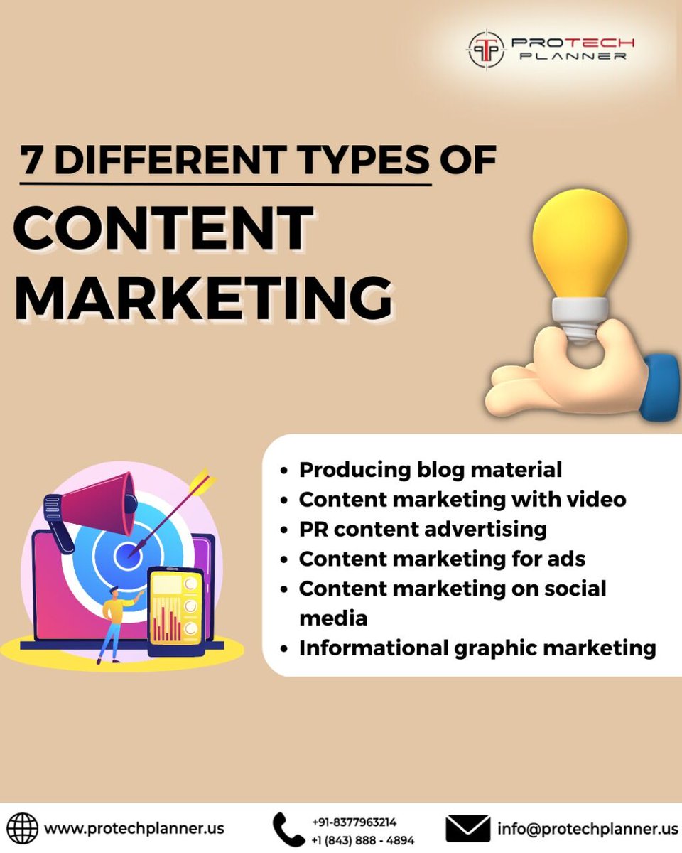 Pro_techDigital's tweet photo. 7 DIFFERENT TYPES OF BMARKETING
Producing blog material
Content marketing with video
PR content advertising
Content marketing for ads
Content marketing on social media
Informational graphic marketing
#content #contentmarketing #contentcreation #contentcreators #contentstrat https://t.co/CUTekFSXiQ