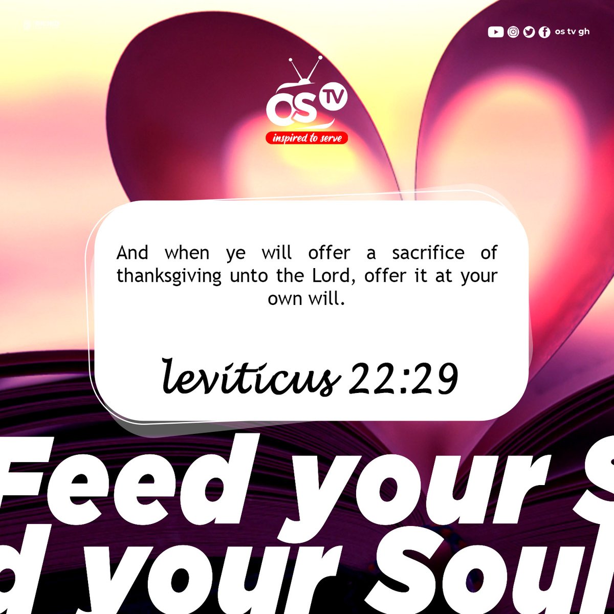 ostv_gh's tweet photo. Happy New year to you all. OS TV GH  has started working officially this year hence #feedyoursoul is back. God bless you all for your support and love 💖😘  #inspiredtoserve https://t.co/0MtRehApqD