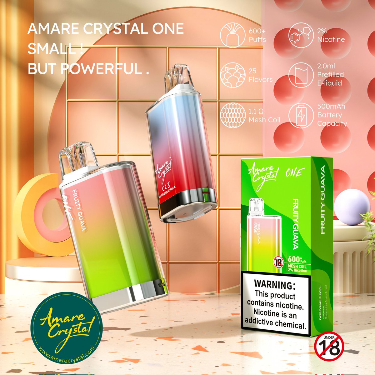 AmareCrystal's tweet photo. Amare Crystal One
Battery Capacity: 500mAh
Resistance: 1.1Ω
E-liquid Capacity: 2ml
Puff: 600+puffs
Mesh Coil
#amarecrystal #one #skecrystal600puffs #skevape #crystalbar #skevape #crystal #bar #vape #puffs #disposable #bestflavours #health #nicotine #illegal #ukvape #usdisposable https://t.co/la5TRR1WDk