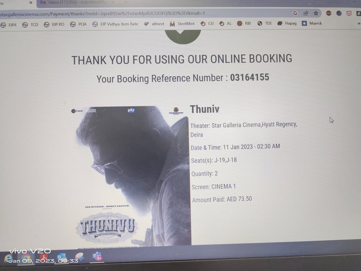 MPrabhu55's tweet photo. #Thunivu ticket done in UAE morning 2.30 AM Show... https://t.co/WoVl2ilWLd