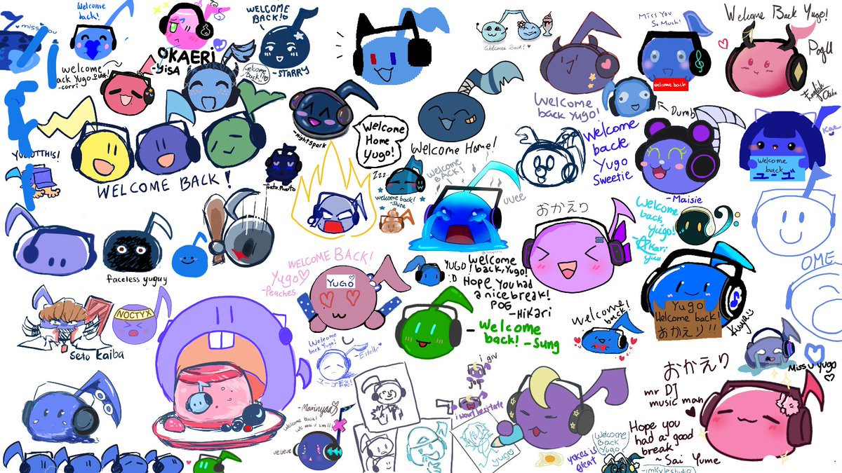 yugocord's tweet photo. We've had this Aggieboard since up early December to celebrate your return - we aren't able to do so but here are amazing art pieces by #Yuguys for you! 
We'll continue to remember you in our hearts and we wish you nothing but the best for the future💙🎧 
#DJHERE https://t.co/sm87bWpEvw