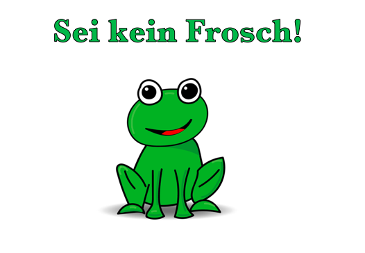 1PortionDeutsch's tweet photo. #Redewendung #Deutschlernen #LearnGerman  #Tiere
 
Sei kein Frosch! - Be a sport! 
 
Ausruf, wenn man jemanden zu etwas überreden will

„Komm, sei kein Frosch, lass uns das Eisbaden mal versuchen!" https://t.co/zixP0Ukmfh