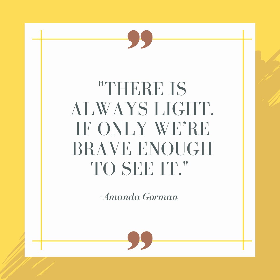 'There is always light, if only we’re brave enough to see it.' -Amanda Gorman

#motivationalquotesaboutlife #lifegoalsinspiration #mondayquotes #instagoodtime #Sheffieldcity #Sheffield #southyorkshire #Visitsheffield #weloveengland # #sheffieldmakers #sheffieldexploringlocal