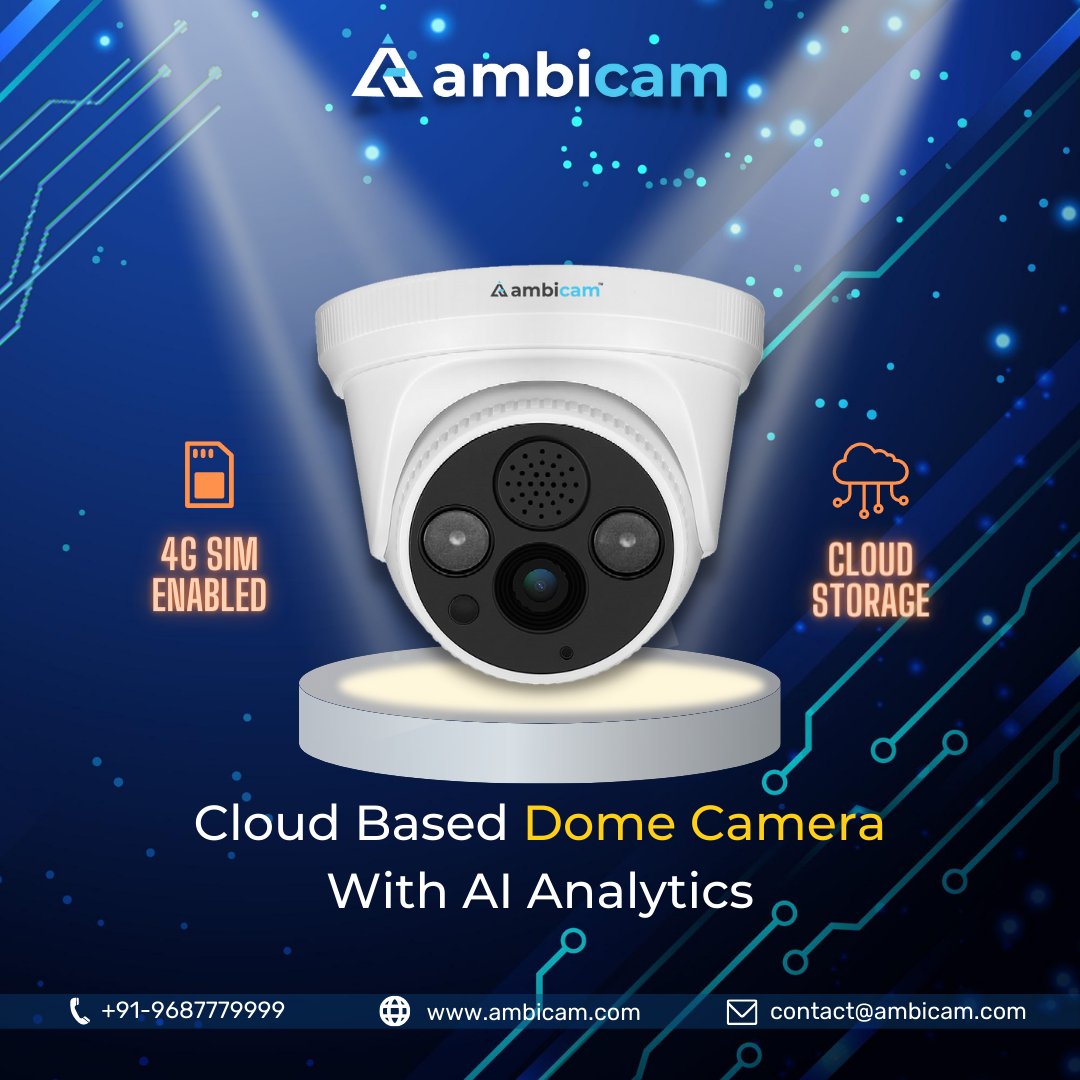 TheAmbicam's tweet photo. Ambicam 4G SIM base Smart Cloud Dome CCTV cameras help you monitor every instance of the day. It is easy to install and use.
For More Information Visit https://t.co/lbYTOxNWwk
#ambicam #domecamera #cctvcamera #4gdomecamera #security #cloudcctvcamera #AIanalytics https://t.co/mBznAujF93