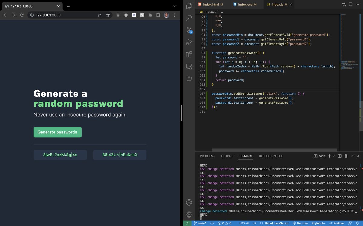 jasonthe_dev's tweet photo. Finished @scrimba Solo project
Password Generator
Check it out: https://t.co/s0o700ADv6
#100DaysOfCode https://t.co/6SaDPbfibL