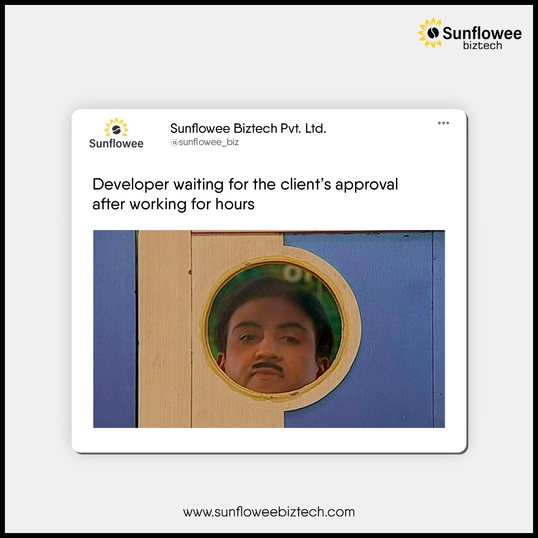 Sunfloweebiz's tweet photo. A Real Test of Patience &amp; Perseverance
😆😆.
.

#developer #developerlife #agency #agencylife
#monday #mondayvibes #mondayblues #agencylife
#trending #developermemes #memes #coding
#codingmemes #trendingmemes #trend
#mondaymotivation https://t.co/qSEi6S4jEQ