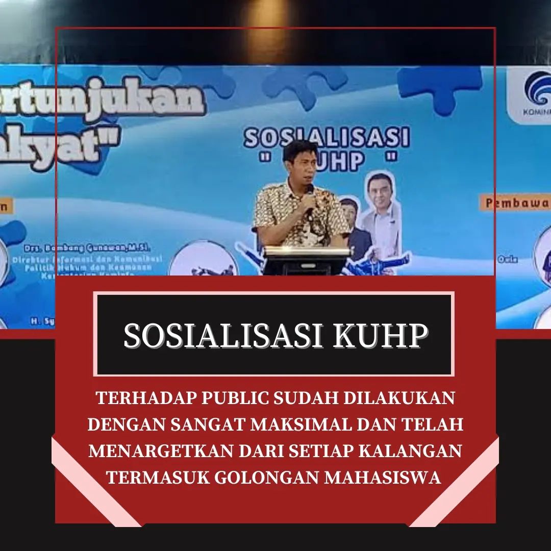 Kimyuko21's tweet photo. Sosialisasi KUHP menargetkan setiap kalangan
#DukungPengesahanKUHP
#KUHPKemajuanIndonesia
#LangkahBesarBangsaUntukKUHP
#KUHPReformasiHukum https://t.co/nBMpep94i9