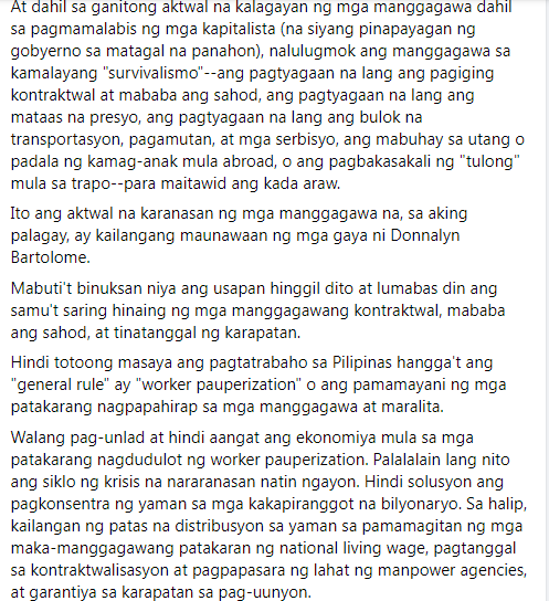 LukeEspirituPH's tweet photo. Binuksan ni Donnalyn ang usapan hinggil sa mga manggagawa, kaya ating himayin ang totoong kalagayan. 

Nasa ating official Facebook page (https://t.co/fWqwS05lCm) ang ating take hinggil dito. https://t.co/EWOQSR7hdW