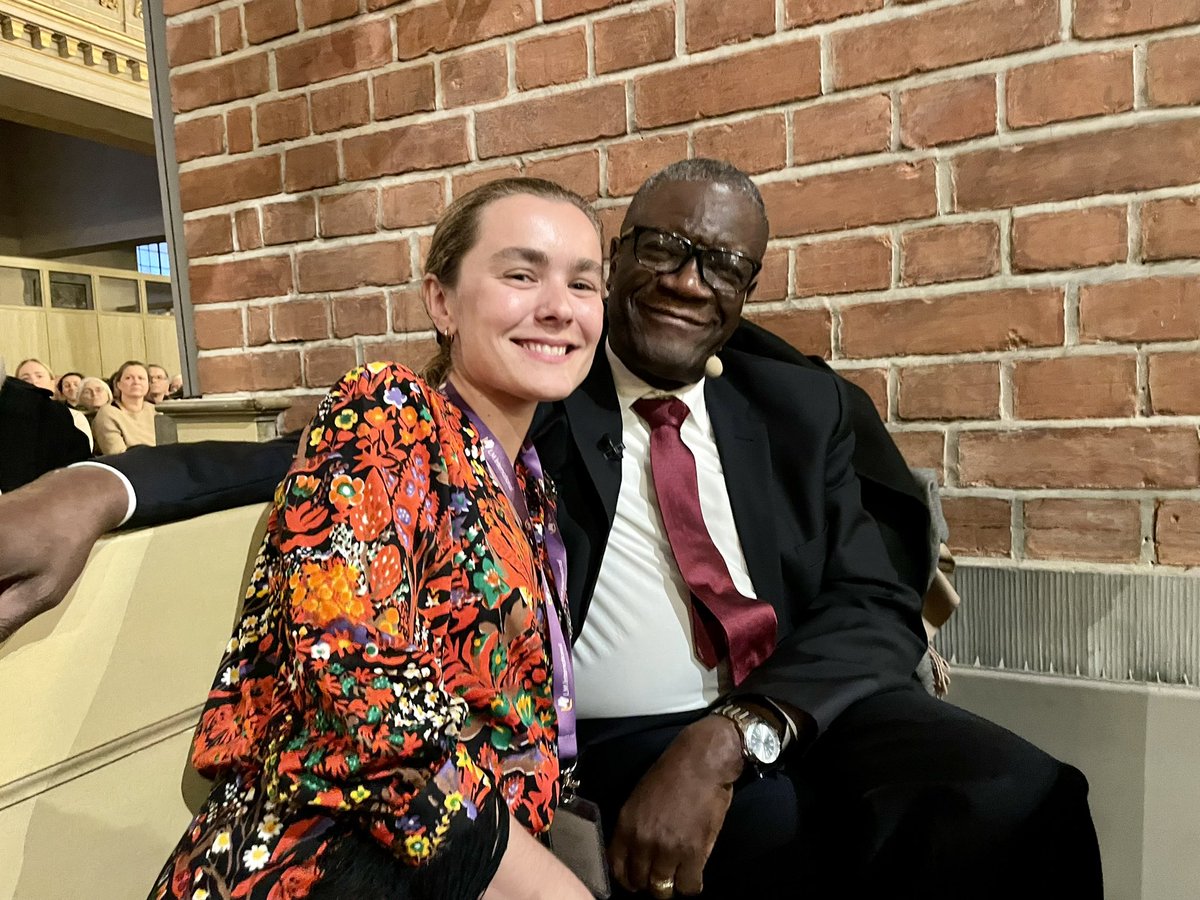 Isabellacaesaro's tweet photo. Dr @DenisMukwege is finally with us and we could not be prouder! Together we highlighted the ongoing stressing needs in eastern DRC but we also celebrated the Power of Women and global export of the unique survivor-centered approach. @NobelMuseum @VolanteForlag @AteaSverige https://t.co/hZH5hLaLEY